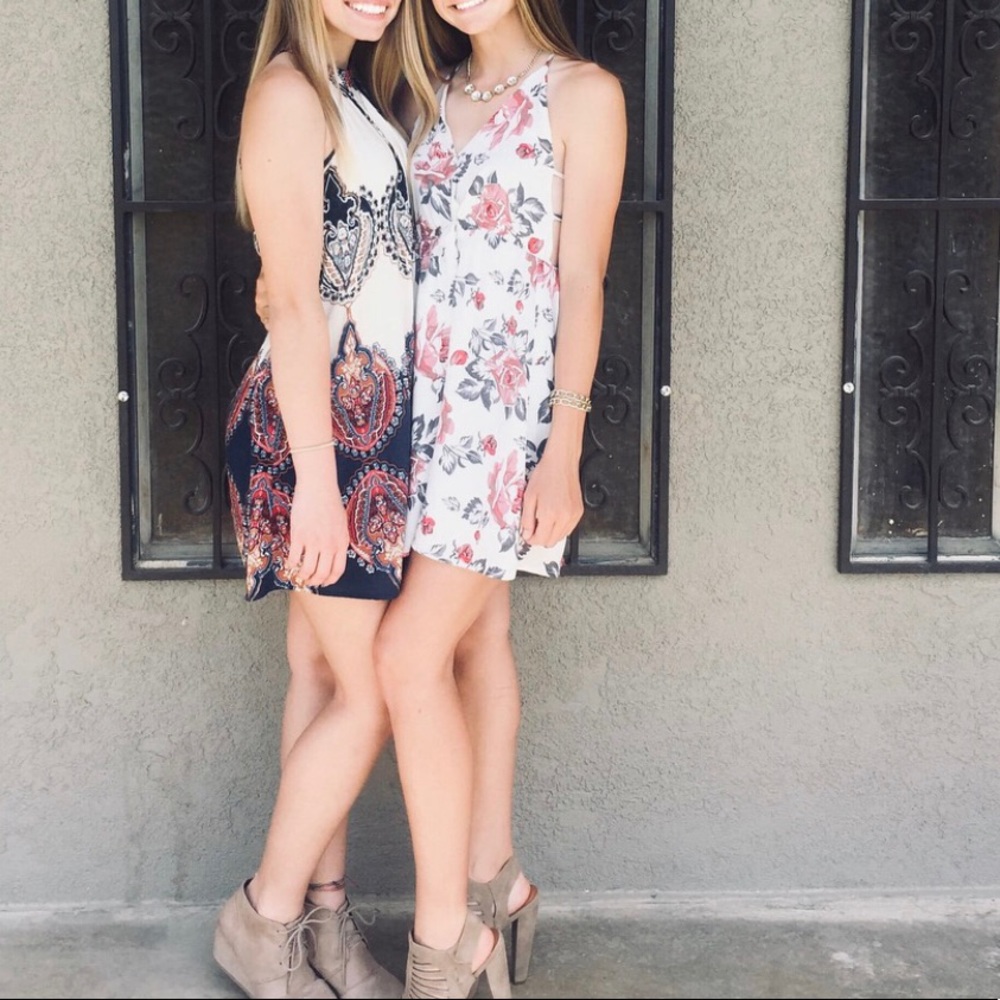 Paisley print halter dress